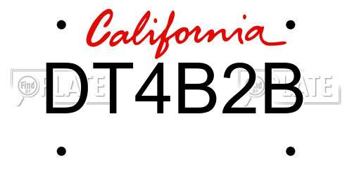 DT4B2B California License Plate
