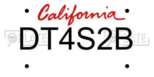 DT4S2B California License Plate