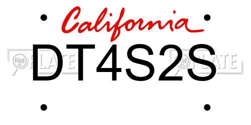 DT4S2S California License Plate