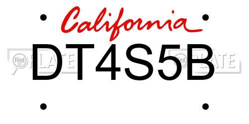 DT4S5B California License Plate