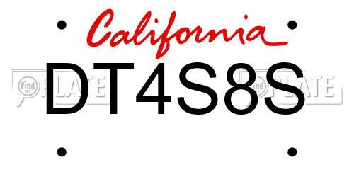 DT4S8S California License Plate