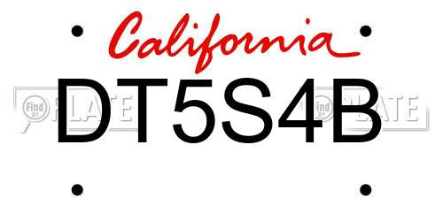 DT5S4B California License Plate