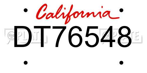 DT76548 California License Plate