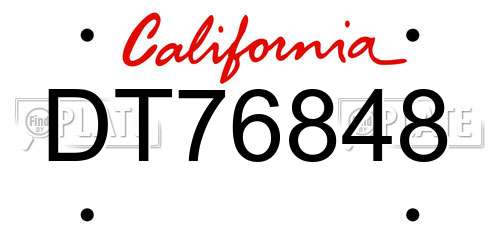 DT76848 California License Plate