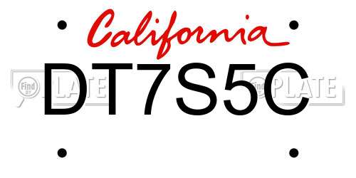 DT7S5C California License Plate