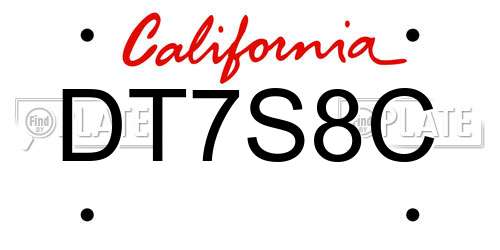 DT7S8C California License Plate