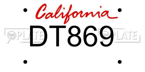 DT869 California License Plate