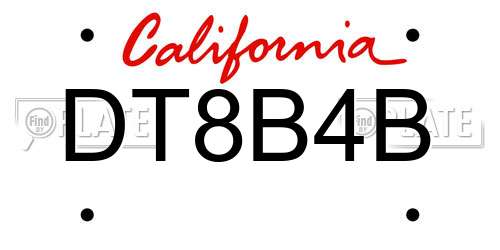 DT8B4B California License Plate