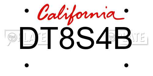 DT8S4B California License Plate