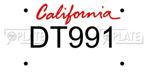 DT991 California License Plate