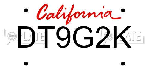 DT9G2K California License Plate