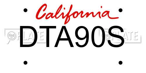 DTA90S California License Plate