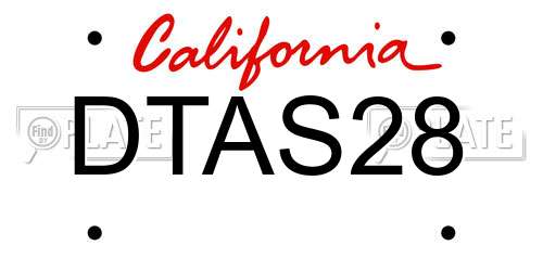 DTAS28 California License Plate
