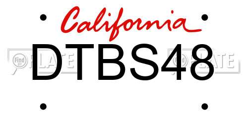DTBS48 California License Plate