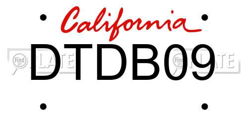 DTDB09 California License Plate