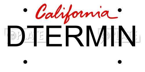 DTERMIN California License Plate