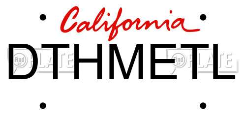 DTHMETL California License Plate