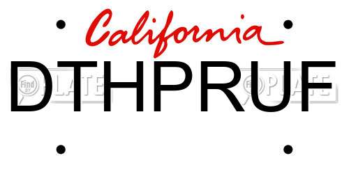 DTHPRUF California License Plate