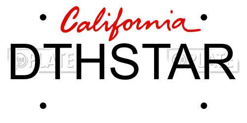 DTHSTAR California License Plate