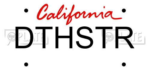 DTHSTR California License Plate