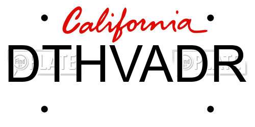 DTHVADR California License Plate