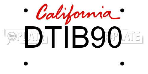 DTIB90 California License Plate
