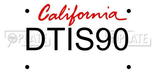 DTIS90 California License Plate