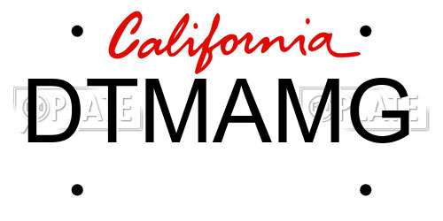 DTMAMG California License Plate