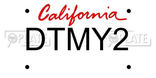 DTMY2 California License Plate