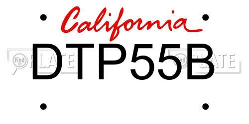 DTP55B California License Plate