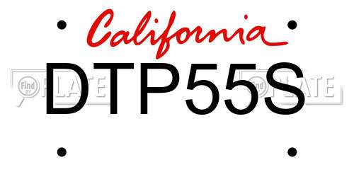 DTP55S California License Plate
