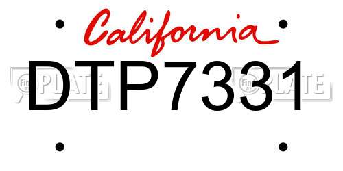 DTP7331 California License Plate