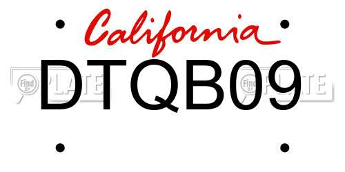 DTQB09 California License Plate