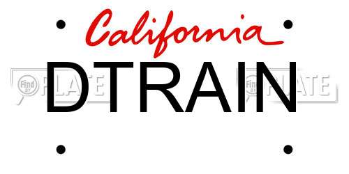 DTRAIN California License Plate