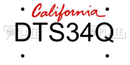 DTS34Q California License Plate