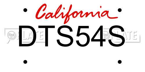 DTS54S California License Plate