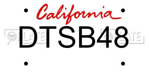 DTSB48 California License Plate