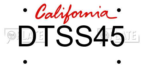 DTSS45 California License Plate