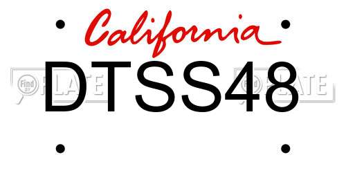 DTSS48 California License Plate