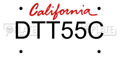 DTT55C California License Plate