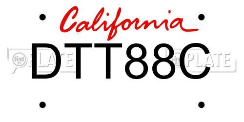 DTT88C California License Plate