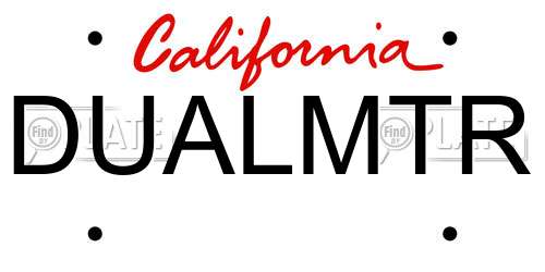 DUALMTR California License Plate