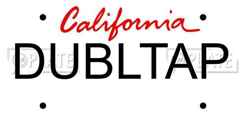 DUBLTAP California License Plate