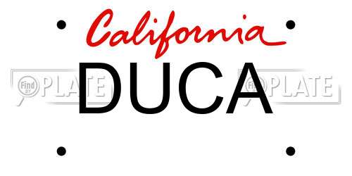 DUCA California License Plate