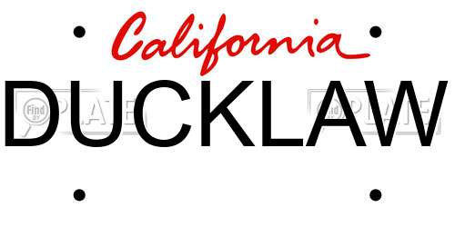 DUCKLAW California License Plate