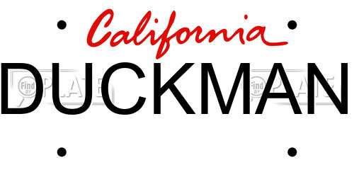 DUCKMAN California License Plate