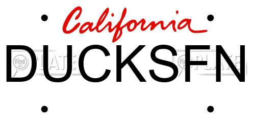 DUCKSFN California License Plate