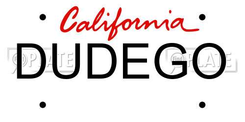DUDEGO California License Plate