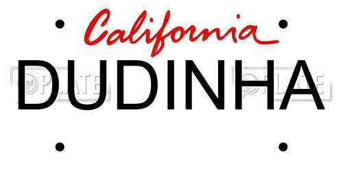 DUDINHA California License Plate
