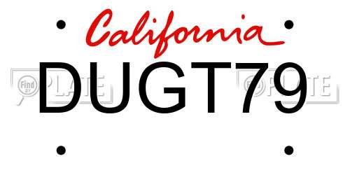 DUGT79 California License Plate